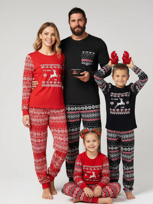 Пижама женская кулирка с брюками "ЛАПЛАНДИЯ" КРАСНЫЙ