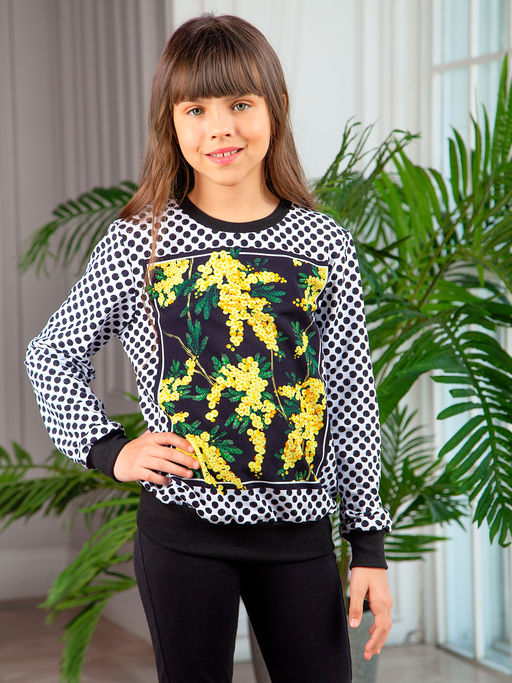 Свитшот "Дора",чёрно-белый