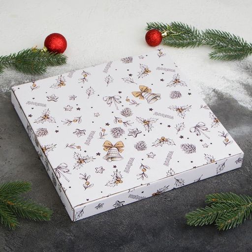 Тарелка фарфоровая обеденная Доляна «Счастливого Нового Года», d=25,5 см