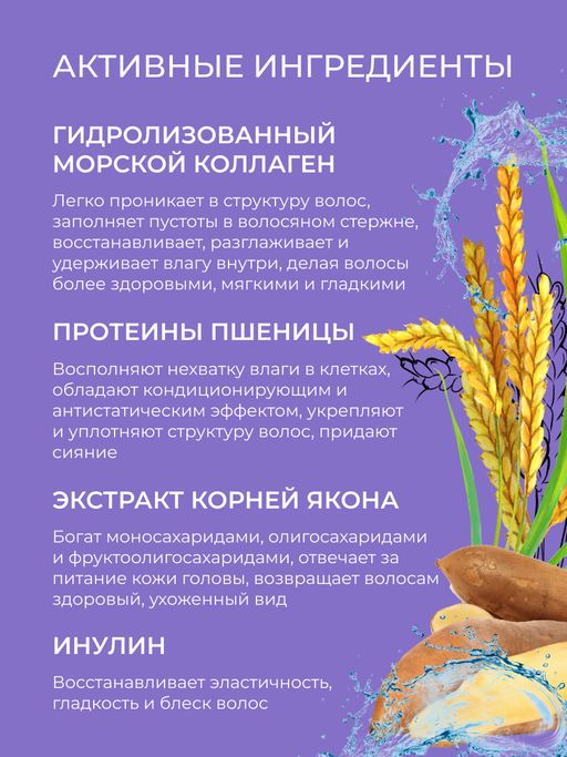 Кондиционер-спрей для нормальных и жирных волос Объём и блеск с коллагеном и протеинами - Siberina фото 3