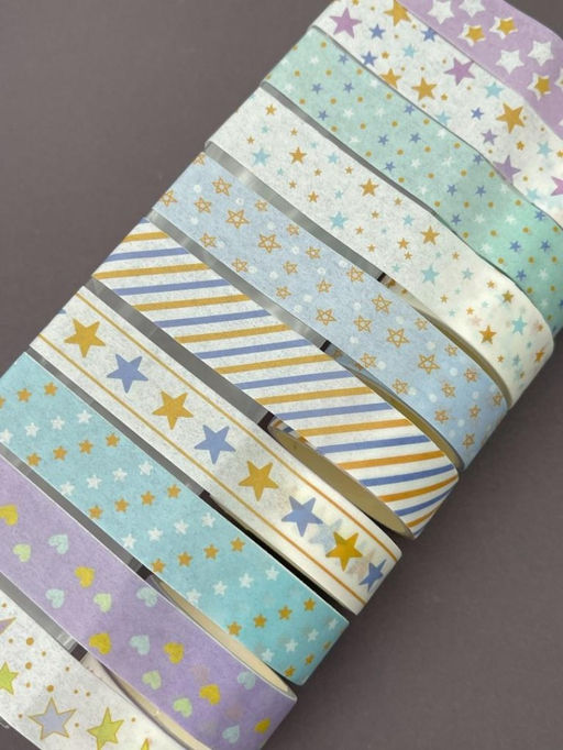 Набор декоративного скотча 10 шт. "Stars" , mix (1.5см*2м)
