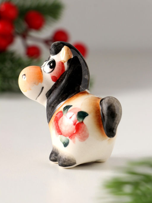 Фигурка фарфор гжель «Конь Вася», 5.5×6×3 см, цветная