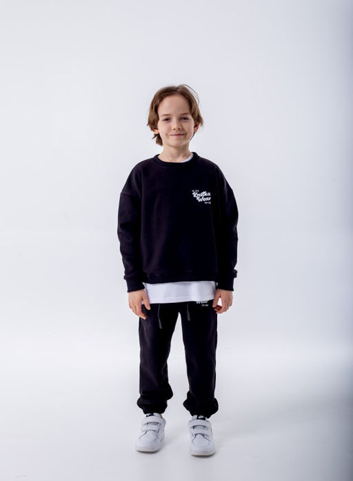 072 Детский костюм, черный (3хнитка петля) - Knitka wear фото 2