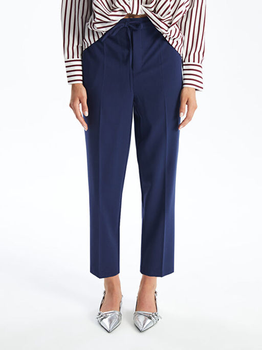 Kad?n Beli Lastikli D?z Pantolon - Waikiki фото 2