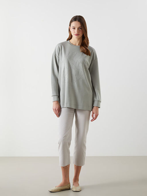 Bisiklet Yaka Kad?n Sweatshirt Tunik