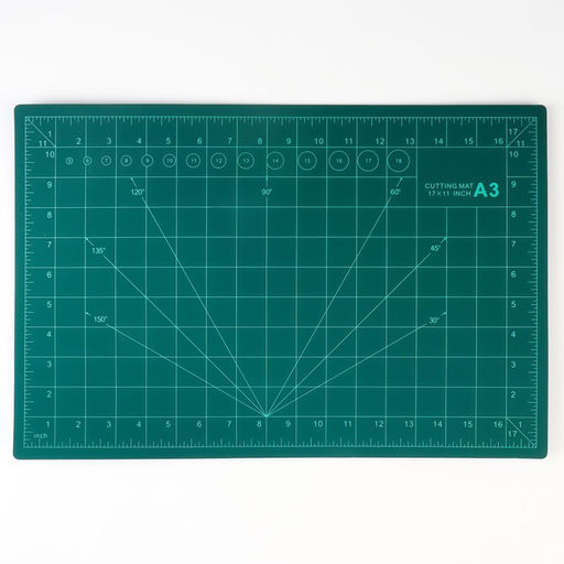 Мат для резки, трёхслойный, двусторонний, 45×30 см, А3, зелёный