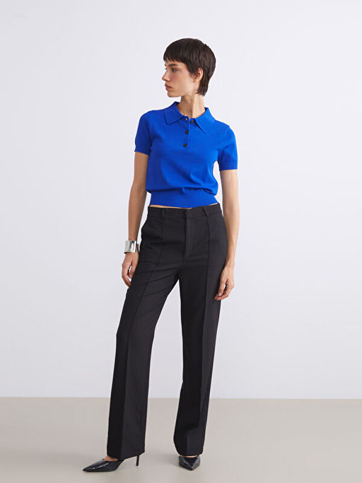 Standart Fit ?spanyol Pa?a Kad?n Pantolon