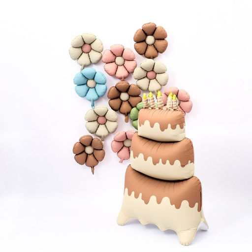 Воздушные шары фольгированные 19" «Ромашка», матовый, цвет молочный белый