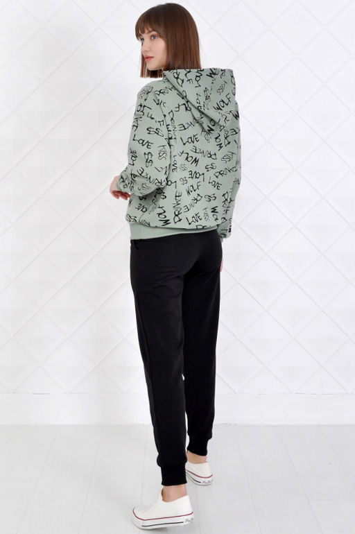 Арт. 2350 Костюм с брюками женский 44-52 (5 шт) Цвет:верх- полынь, низ-черный - Калинка фото 26