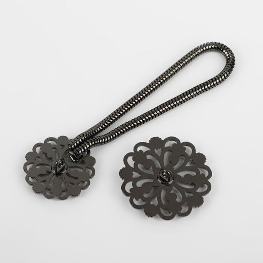 Цена за 2 шт. Декоративная застёжка «Круг», 9.5×3 см, цвет чёрный