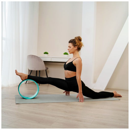Йога-колесо Sangh Лотос, 3313 см, цвет мятный/чёрный  фото 9