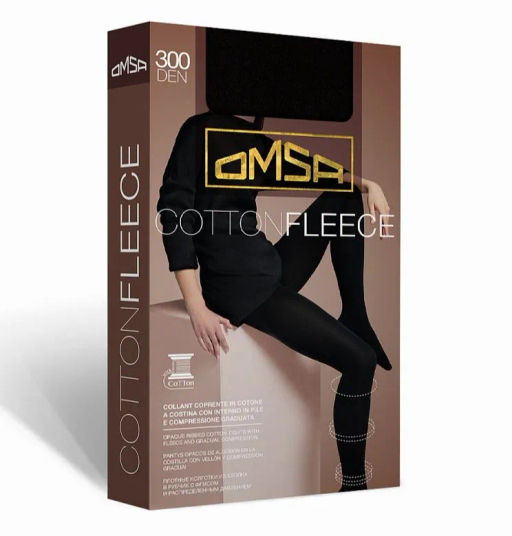 Новинка. Колготки Cotton fleece 300 от OMSA. Мелкий РУБЧИК