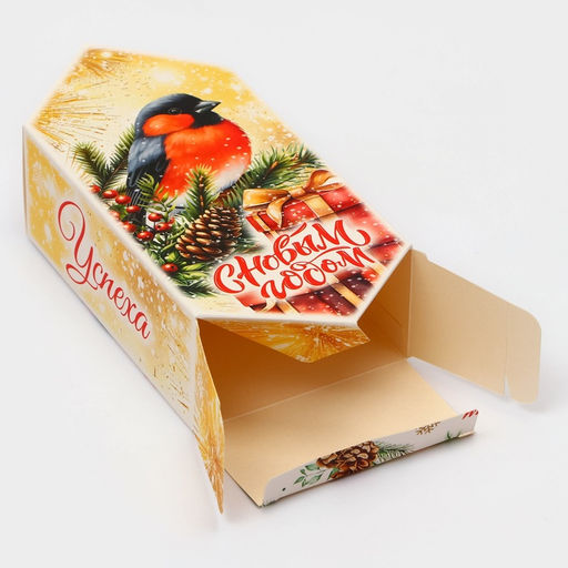 Цена за 10 шт. Коробка - конфета новогодняя подарочная складная «С Новым годом», 9×14.5×5 см