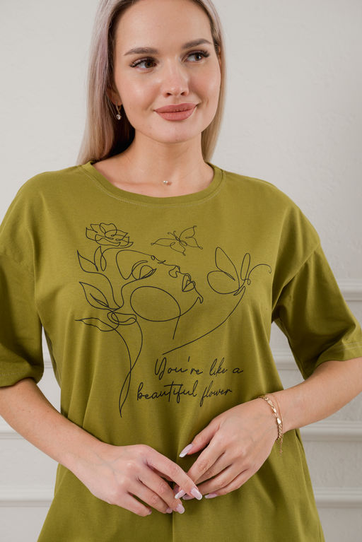 Пижама женская из кулирки Дива хаки - Амадэль фото 7