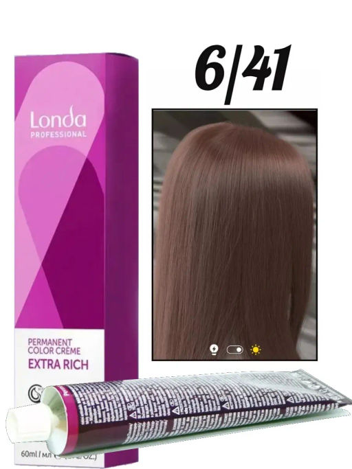 Стойкая краска 6/41 темный блонд медно-пепельный LondaColor