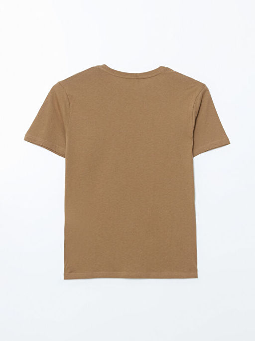 Bisiklet Yaka K?sa Kollu Bask?l? Penye Erkek Ti??rt