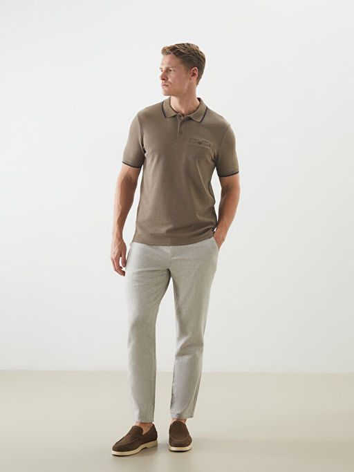 Polo Yaka K?sa Kollu Erkek Dokulu Ti??rt