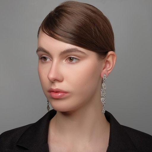 Серьги висячие со стразами Ажурные восторг, цвет белый в серебре, 9см - Queen fair фото 4