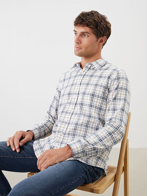 Regular Fit Uzun Kollu Ekose Erkek G?mlek