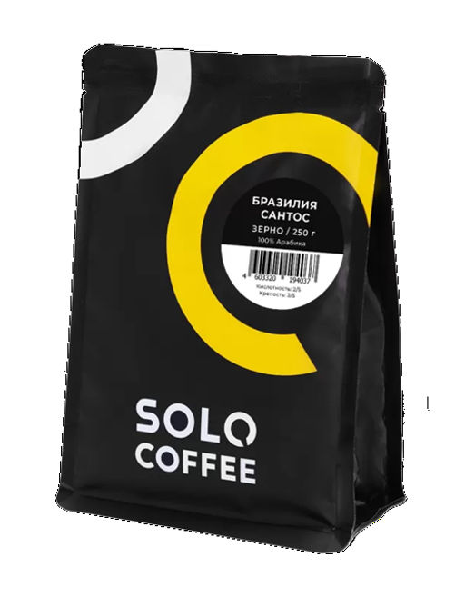 Кофе Solo Coffee Бразилия Сантос (100% арабика), свежеобжаренный, 250 г.