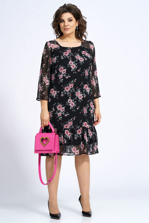 Платье ALANI 2148 розы на черном - Alani collection фото 5