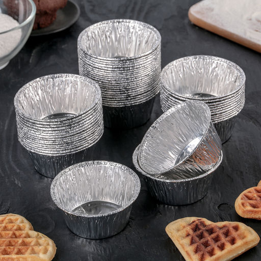 Формы алюминиевые 12 шт. в пакете 130 мл круглые."МАФФИН", арт. 071