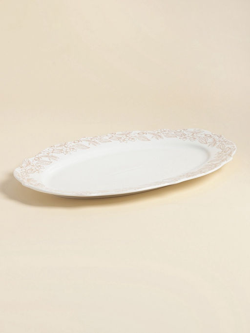 Блюдо SL Home «Аманде», 34.5×23×2.5 см, овальное, фарфор, белое