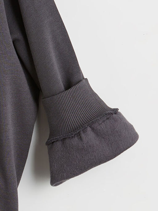 Snoopy Bask?l? K?z ?ocuk Kal?n Sweatshirt