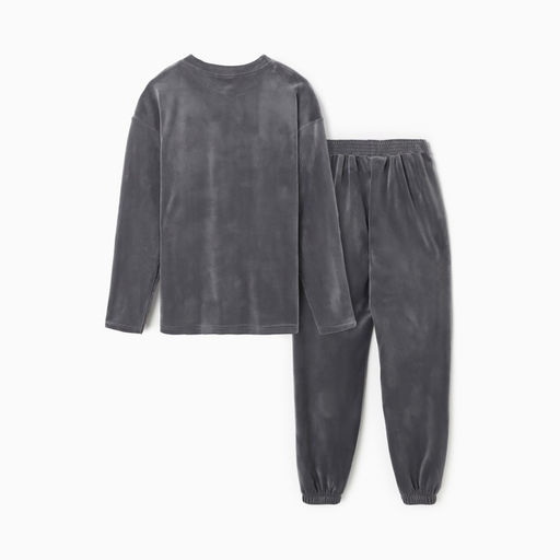 Костюм женский (свитшот, брюки) KAFTAN Plushy, размер 52-54, серый