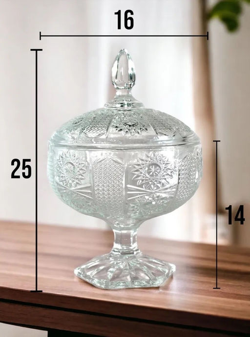 Ваза для конфет/печенья на ножке d-16см h-25см в уп, арт. 3001/3005 TG