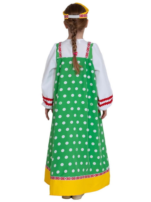 Костюм Русский народный для девочки Аленушка в зеленом р-р. 134