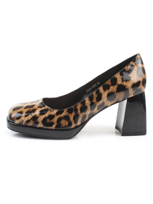 06-A126A-748PC BLACK/LEOPARD Туфли женские (натуральная кожа)