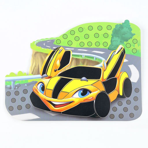 Цена за 2 шт. Аппликация стикерами форменная на магните Желтая тачка, набор для творчества, стикерная мозаика - Школа талантов фото 3