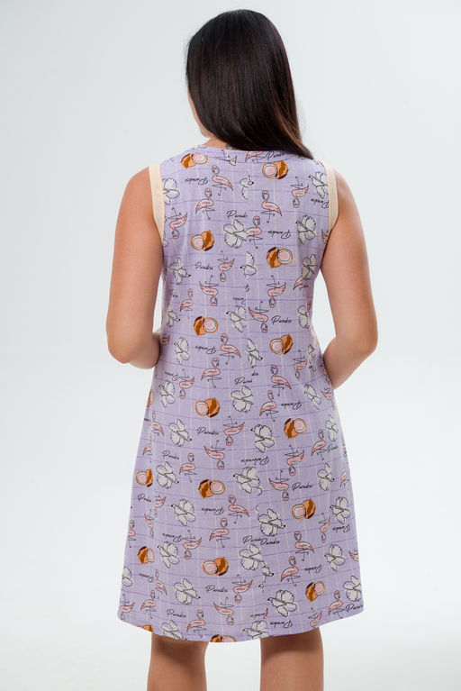 Ночная сорочка женская из кулирки Мария фламинго макси - Амадэль фото 6