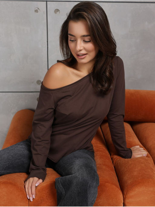 Лонгслив Плечо Черный - София фото 24