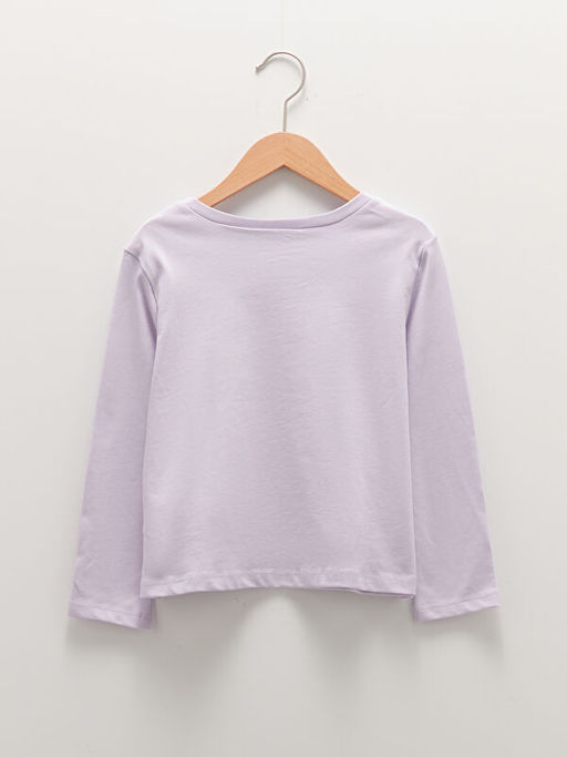 Bisiklet Yaka Mickey Mouse Bask?l? Uzun Kollu Pamuklu K?z ?ocuk Ti??rt - Waikiki фото 2