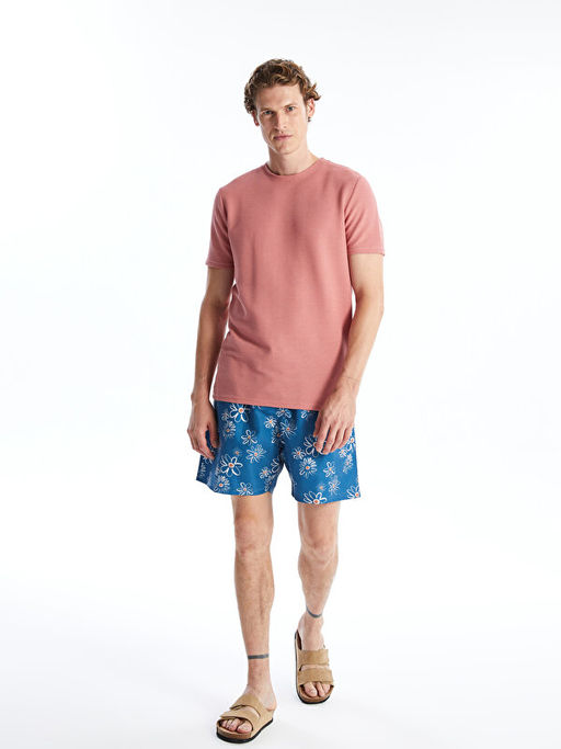 K?sa Boy Desenli Erkek Deniz ?ortu