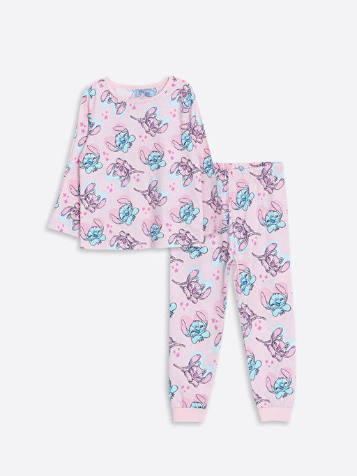 Bisiklet Yaka Uzun Kollu Bask?l? K?z Bebek Pijama Tak?m
