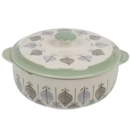 Кастрюля для запекания керамика 26х13 см 2 л круглая с крышкой Эвкалипт B010861 (484058) /DANIKS/