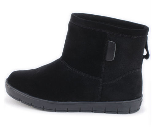 Унты женские на литой подошве Замша, овчина, черные - Roshva фото 2