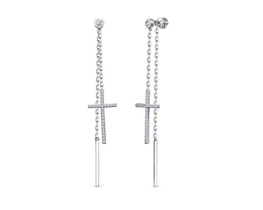 Серьги из серебра куб.циркон., В10-1026