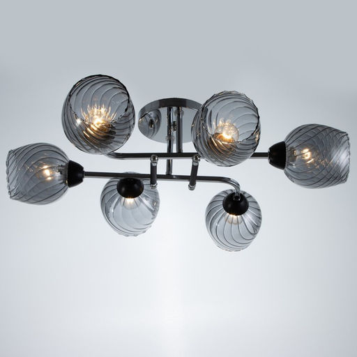 Люстра «Кириена» 6хЕ27 40 Вт чёрно-хромовый 70×70×27 см BayerLux
