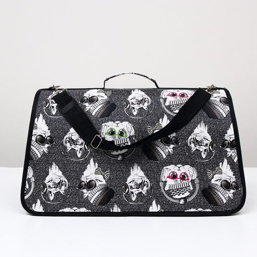 Сумка-переноска каркасная Зимние коты, размер L, 53 х 21 х 29 см - Пижон фото 3