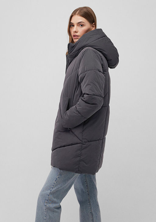 Kapusonlu Antrasit Sisme Mont - Mavi фото 2