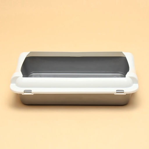 Туалет средний с бортом 36×26×9, серый/белый