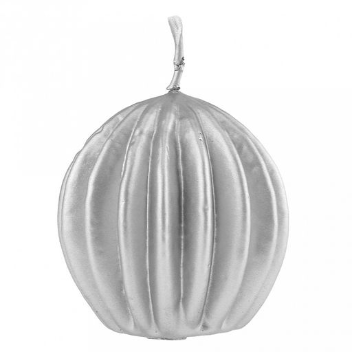 Свеча "Шарик-фонарик" д6,5см, h7см, серебрянный, время горения 6 часов (Россия)