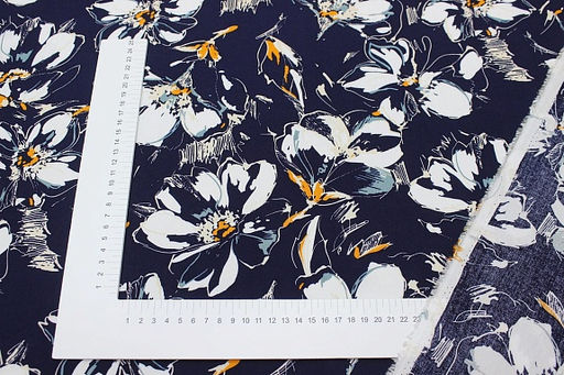 Штапель Селестина цв.чернильный, ш.1.45м, вискоза-100%, 90гр/м.кв - Купава фото 4