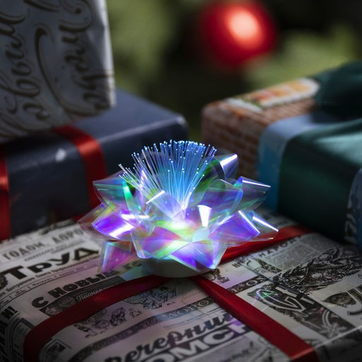 Светодиодная игрушка Бант-звезда 10 см, от батареек LR44?3, свечение мульти, перламутровая