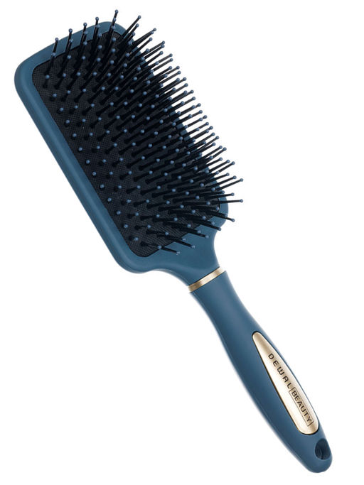 Dewal Beauty Щетка для волос серия Магия массажная, квадратная, 13 рядов, серо-синий