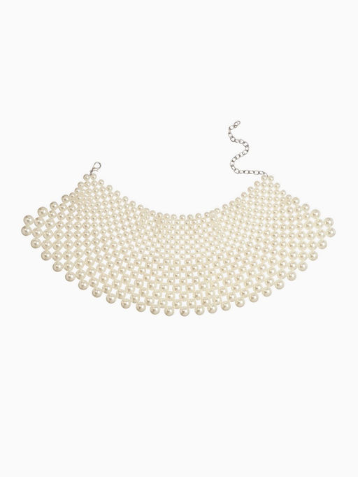 Колье-чокер жемчуг Богема. Россыпь, белое, d=8/10/12